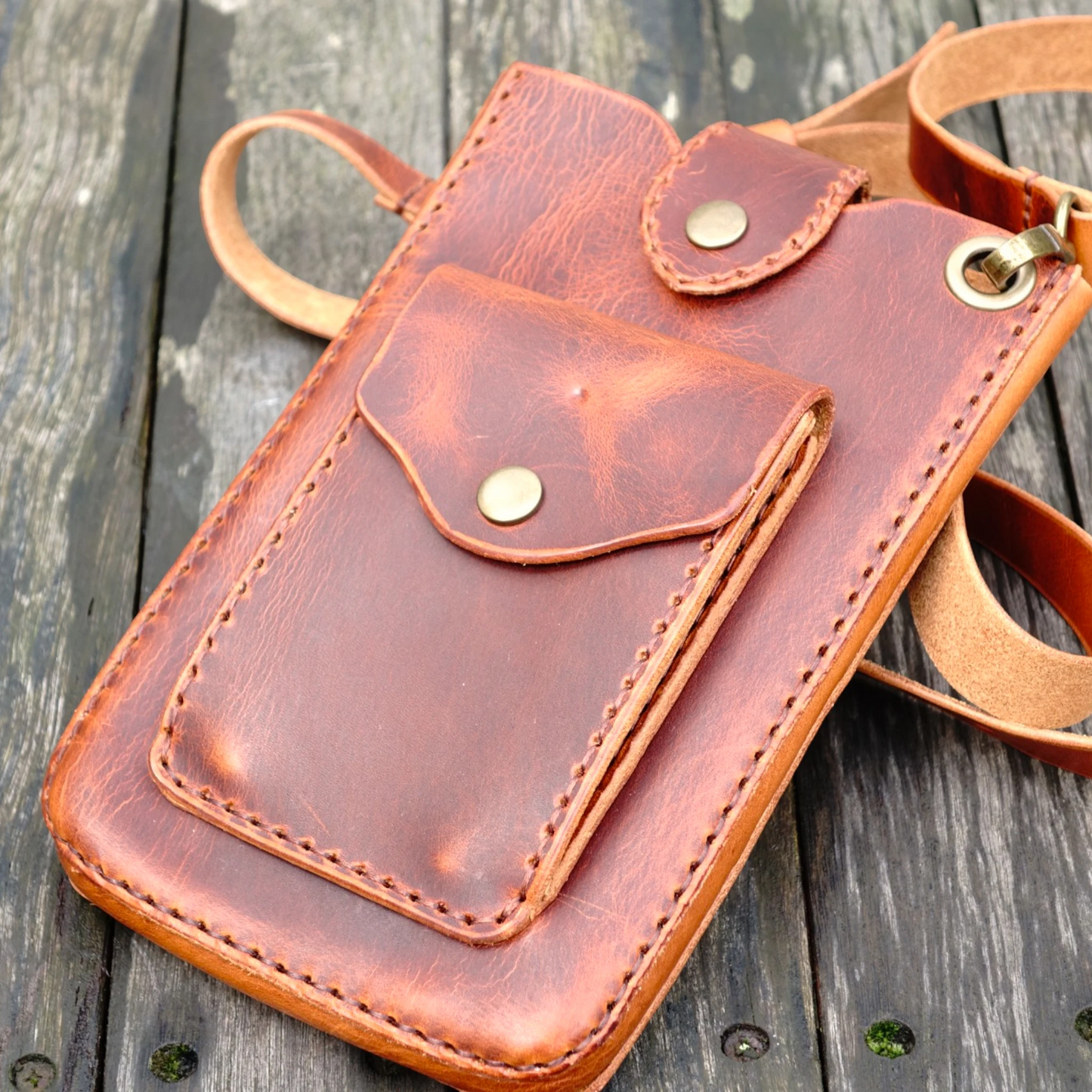 M Handmade Leather Crossbody Bag - Brown rgc handmade crafts7