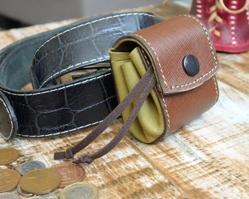 Handmade Druid Leather Pouch - Brown 6