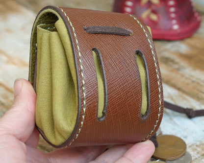 Handmade Druid Leather Pouch - Brown 7