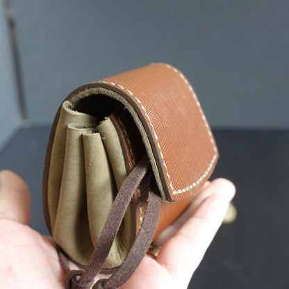 Handmade Druid Leather Pouch - Brown 1