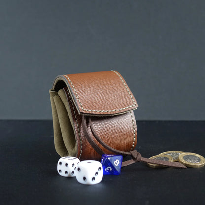 Handmade Druid Leather Pouch - Brown 3