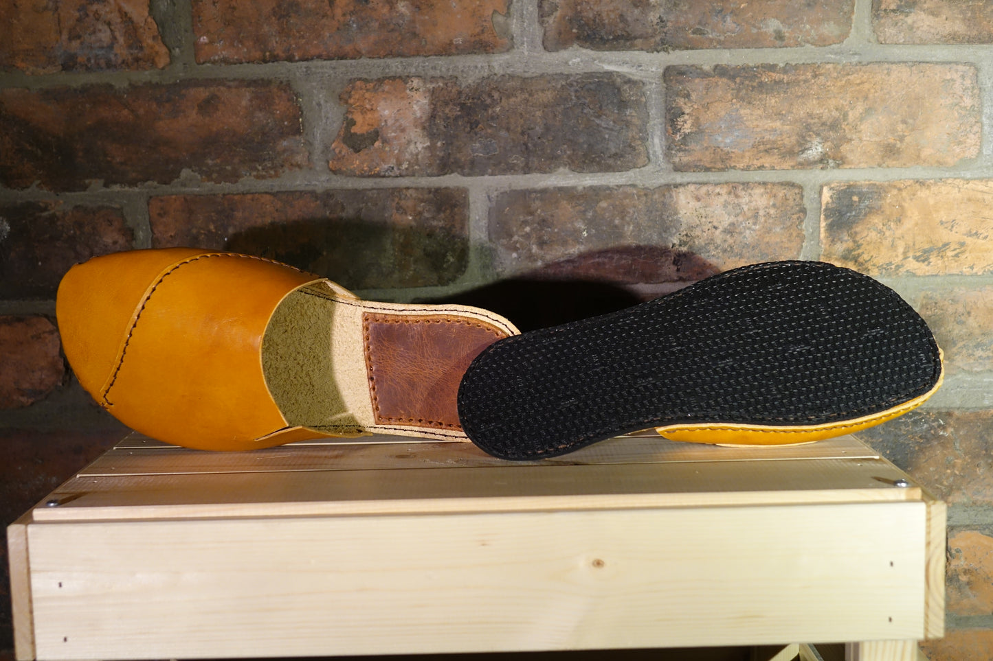 Leather Slippers - Top Quality Leather - Handmade -Rubber Soles By The Mountain