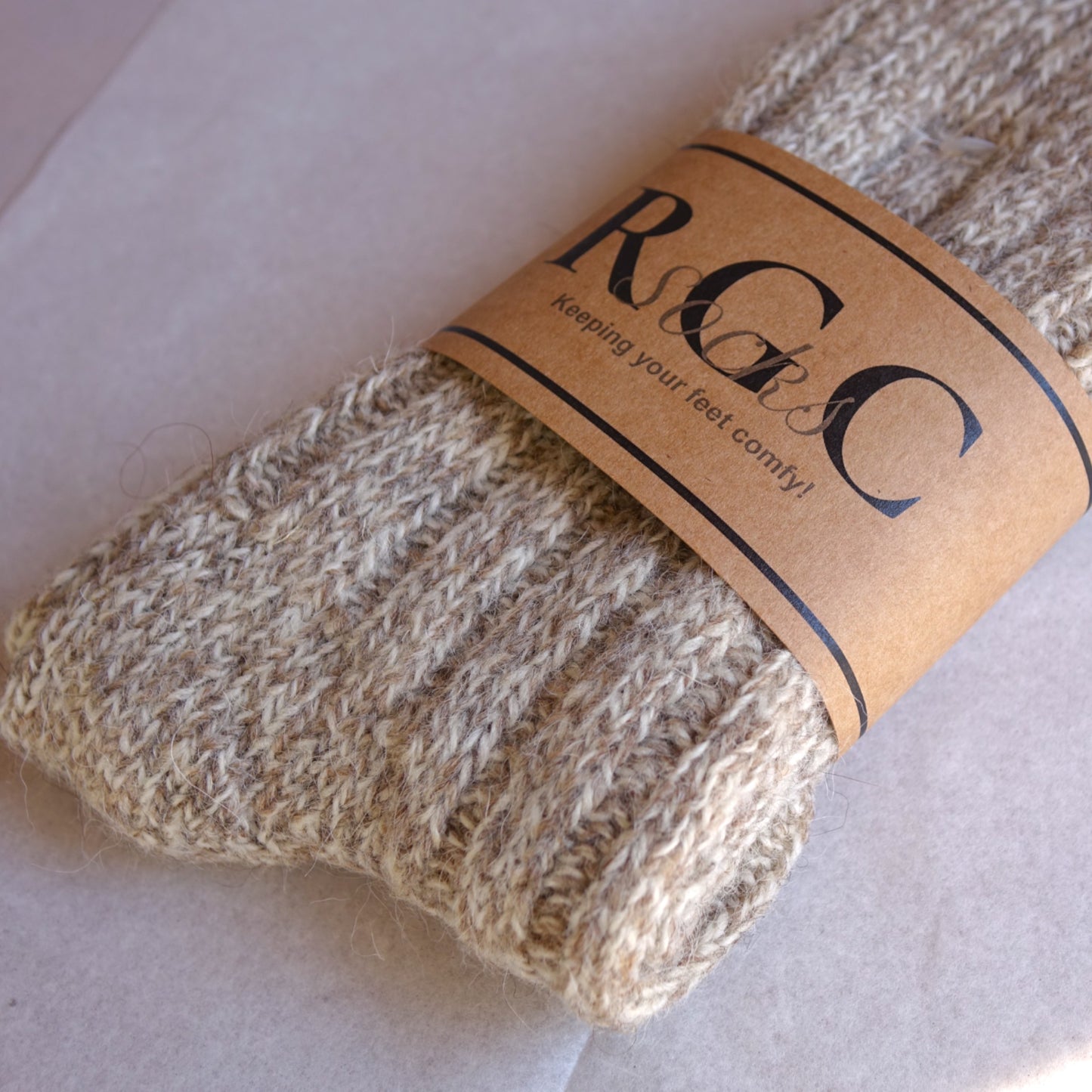 beige alpaca wool socks