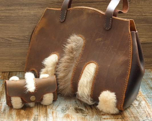 Rustic Leather Handbag - Tote Bag By the Mountain