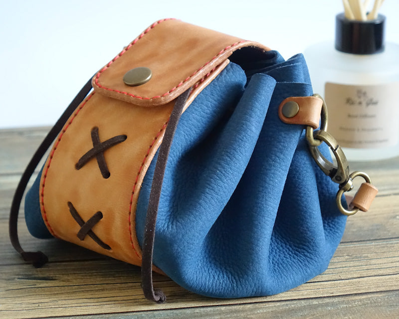 Leather Pouch Handbag - Pouch Bag By the Mountain