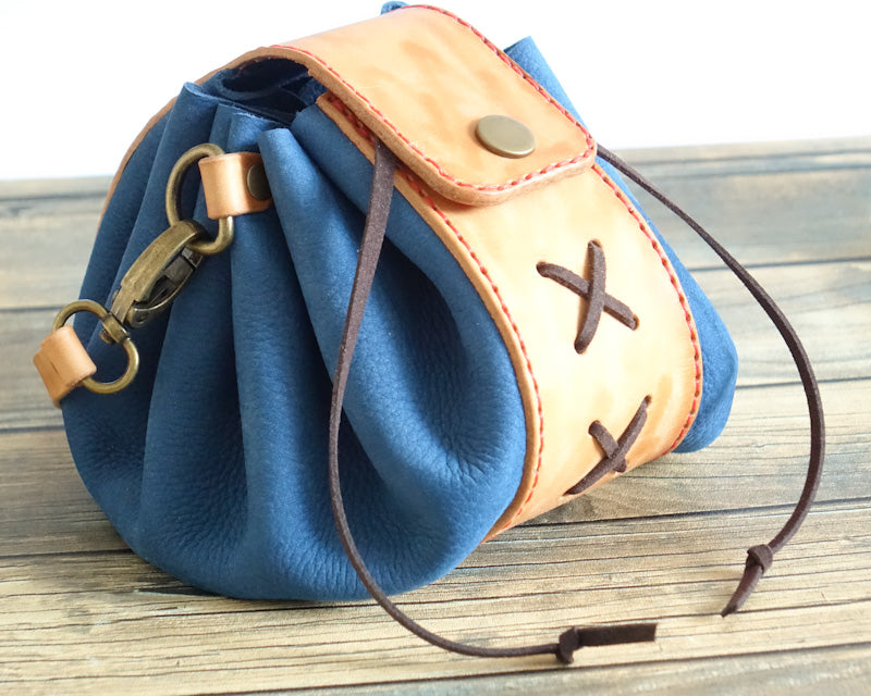 Leather Pouch Handbag - Pouch Bag By the Mountain