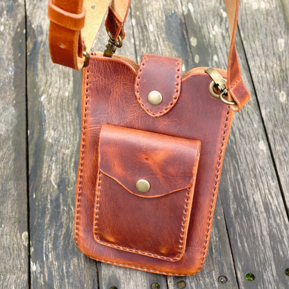 M Handmade Leather Crossbody Bag - Brown rgc handmade crafts1