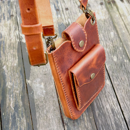 M Handmade Leather Crossbody Bag - Brown rgc handmade crafts2