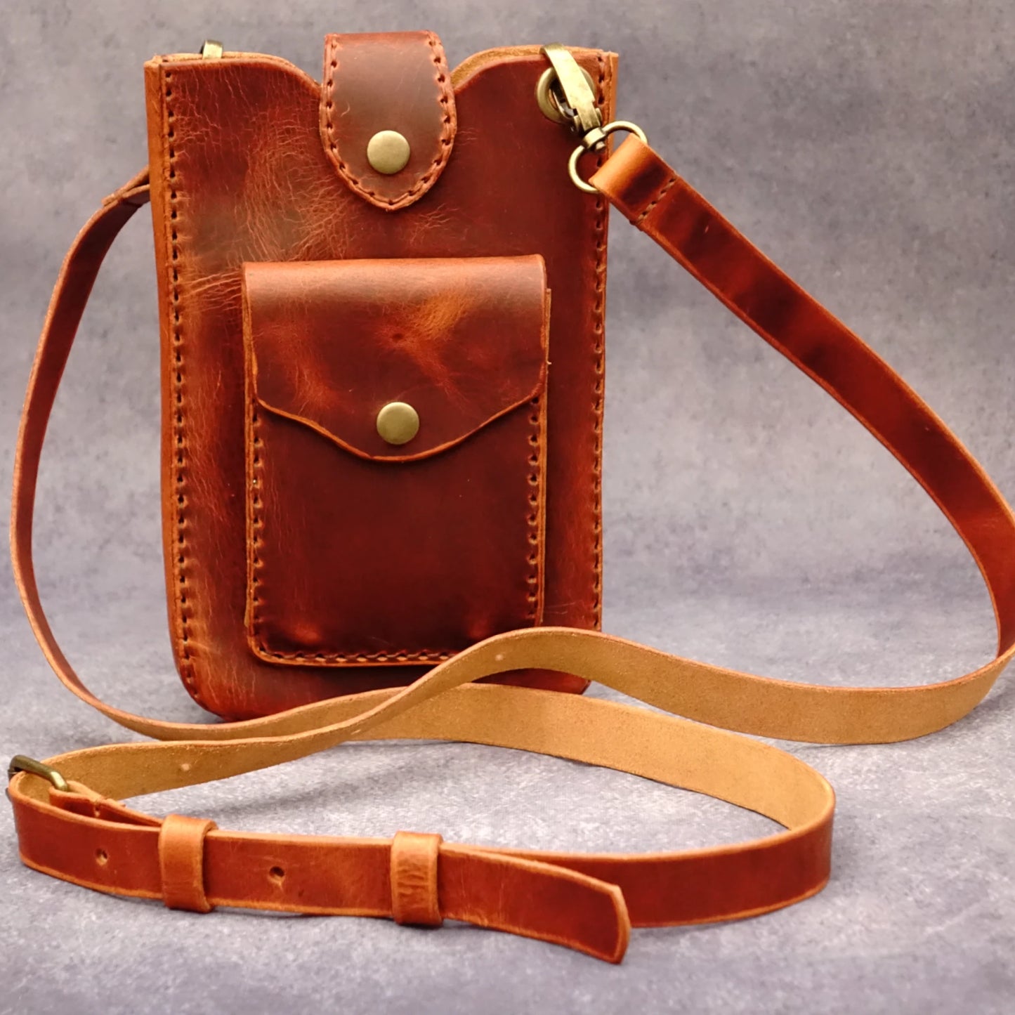 M Handmade Leather Crossbody Bag - Brown rgc handmade crafts4