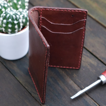 Handmade Minimalist Slim Leather Bifold Card Wallet 2
