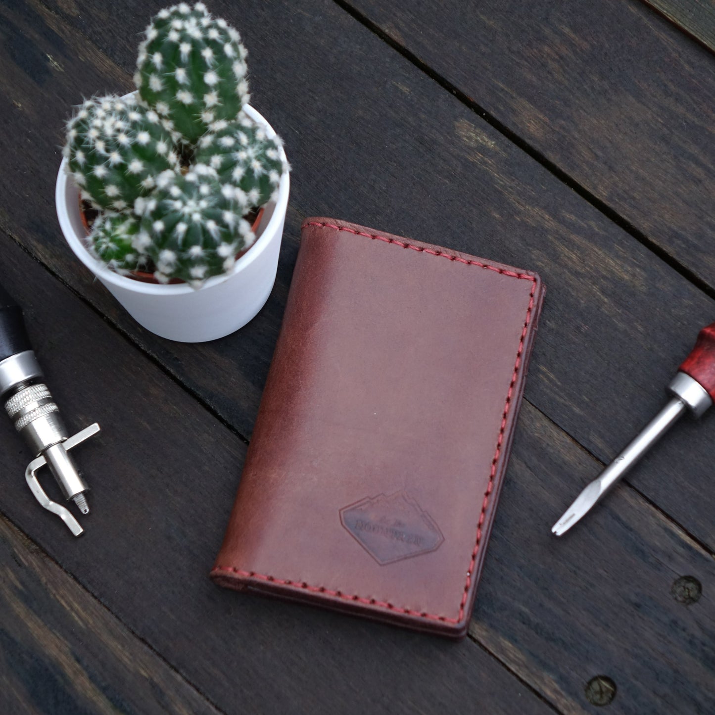 Handmade Minimalist Slim Leather Bifold Card Wallet 3