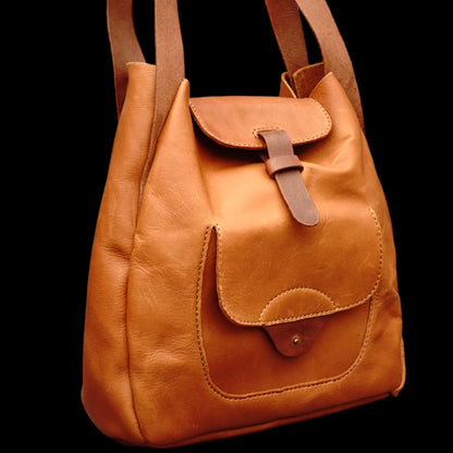 rgc handmade brandy leather shoulder handbag 