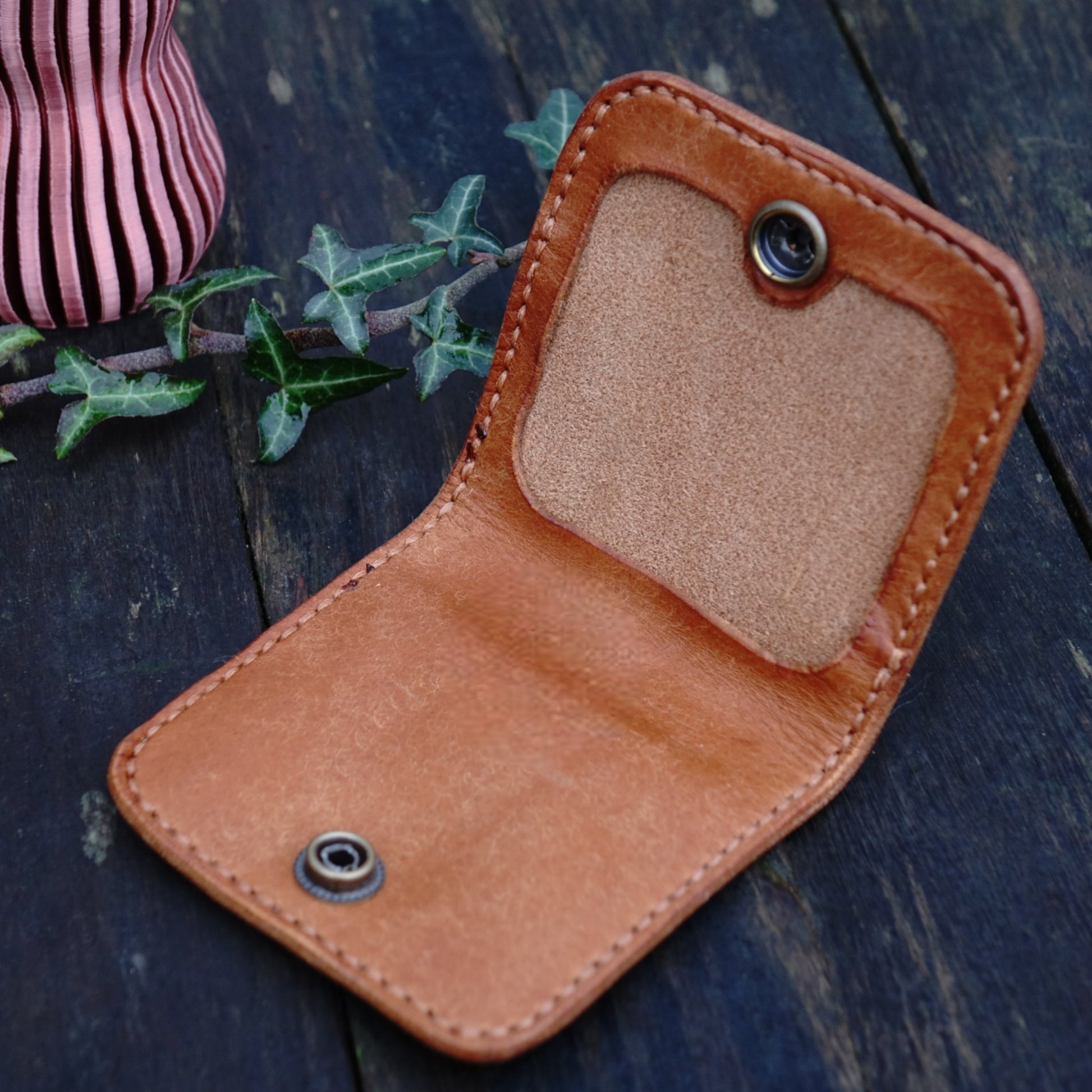 rgc handmade brown leather coin wallet _1