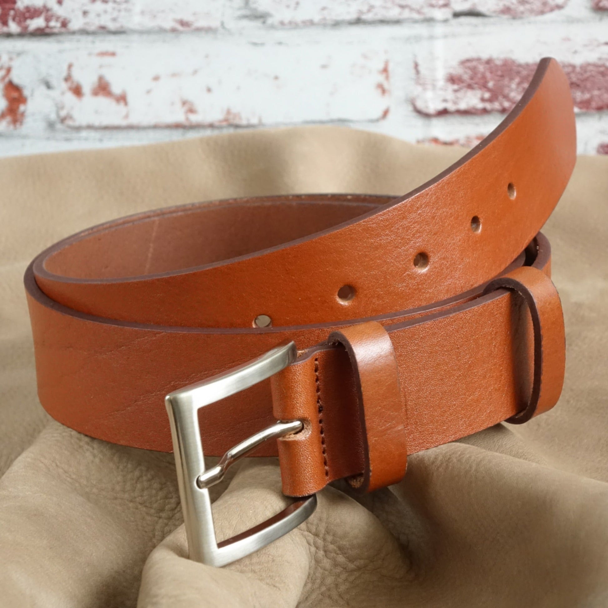 Handmade Leather Belts - Cognag