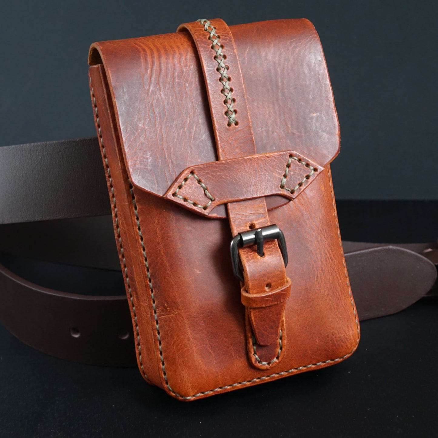 Handmade Leather Waist Bag- Belt Bag