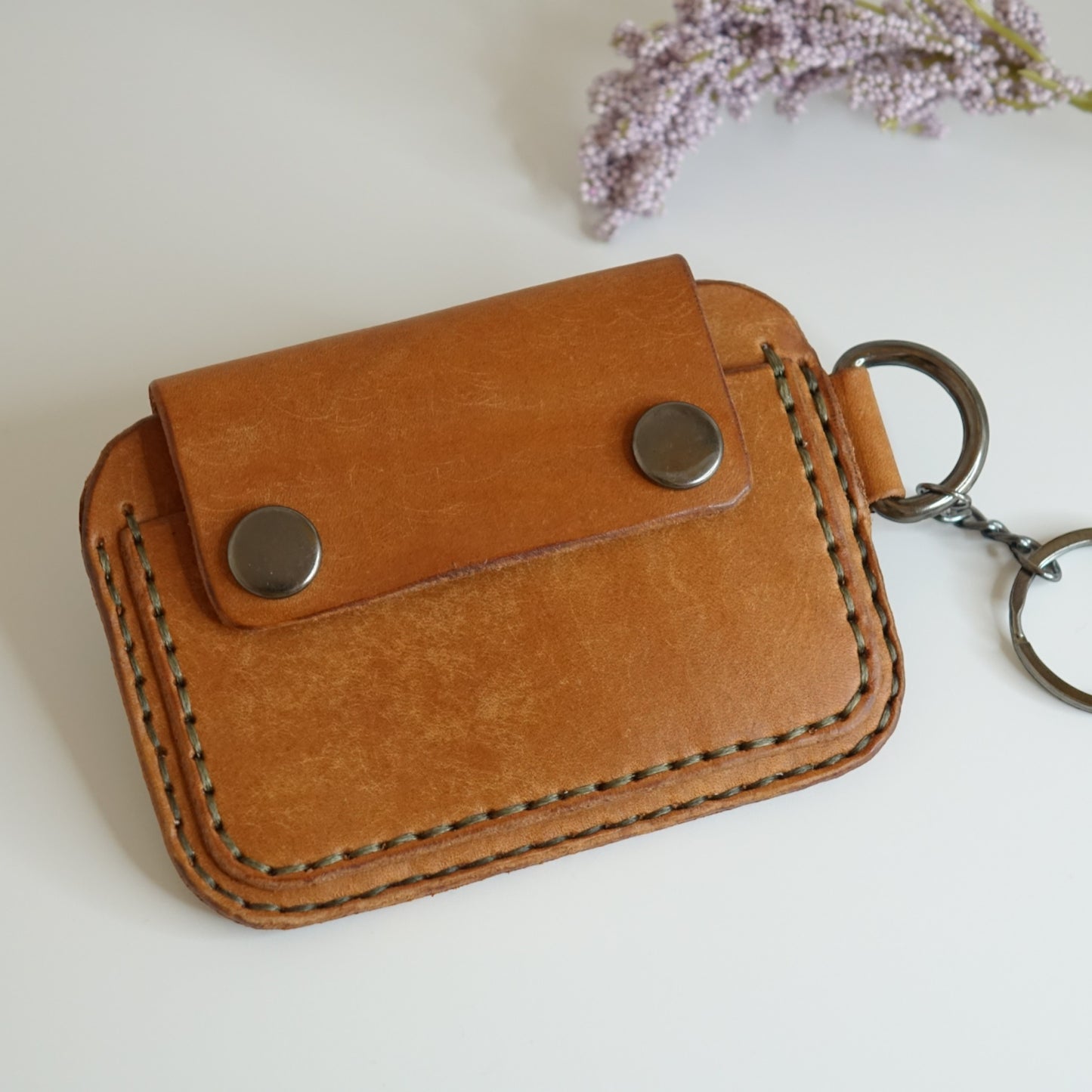 rgc handmade leather brown minimalist slim card holder wallet 8