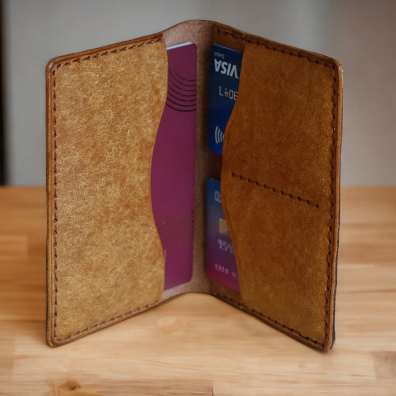 rgc handmade leather passport wallet brown