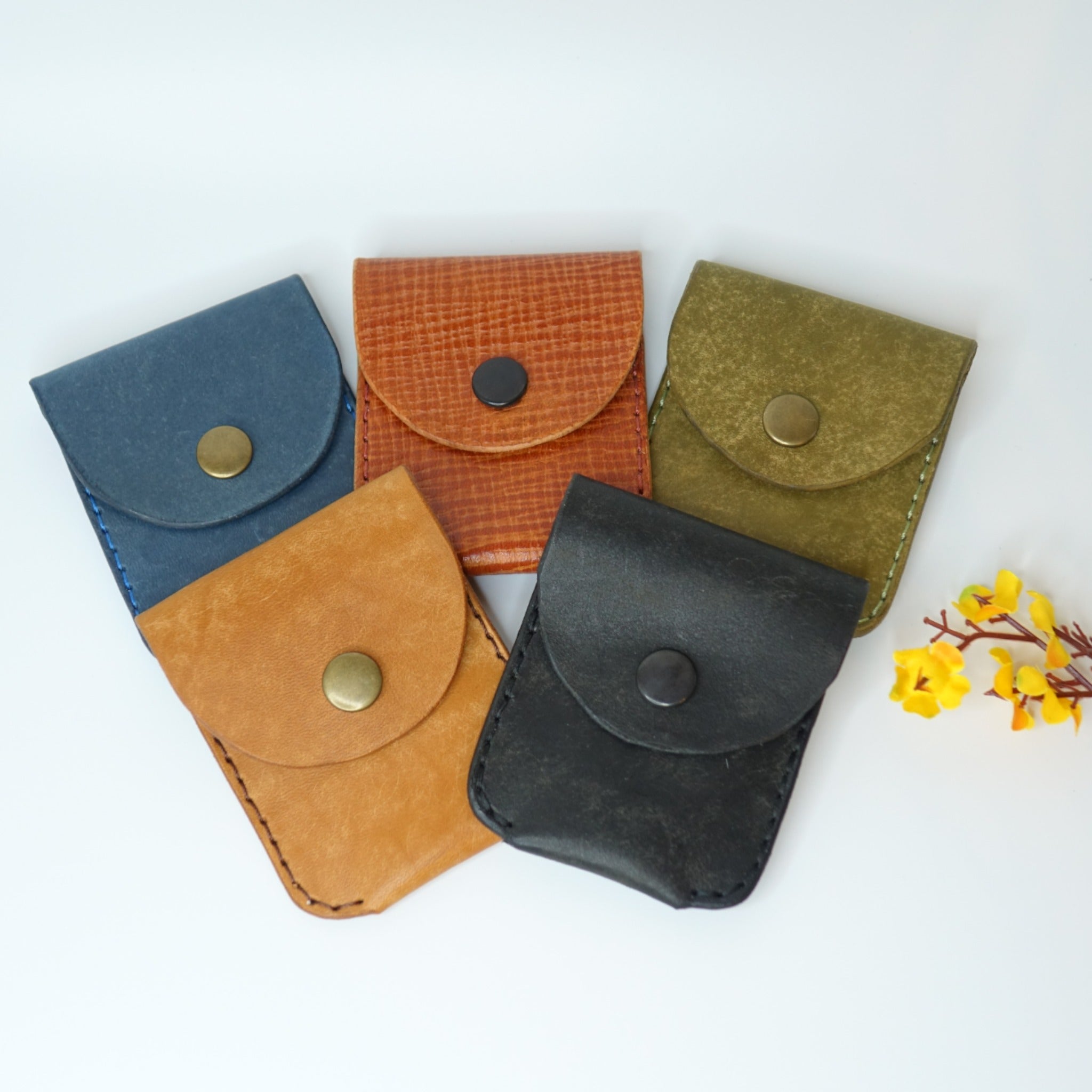 Elena Handbags Mini Square Leather Woven Purse