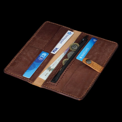 RGC Handmade Women Leather Long Bifold Wallet