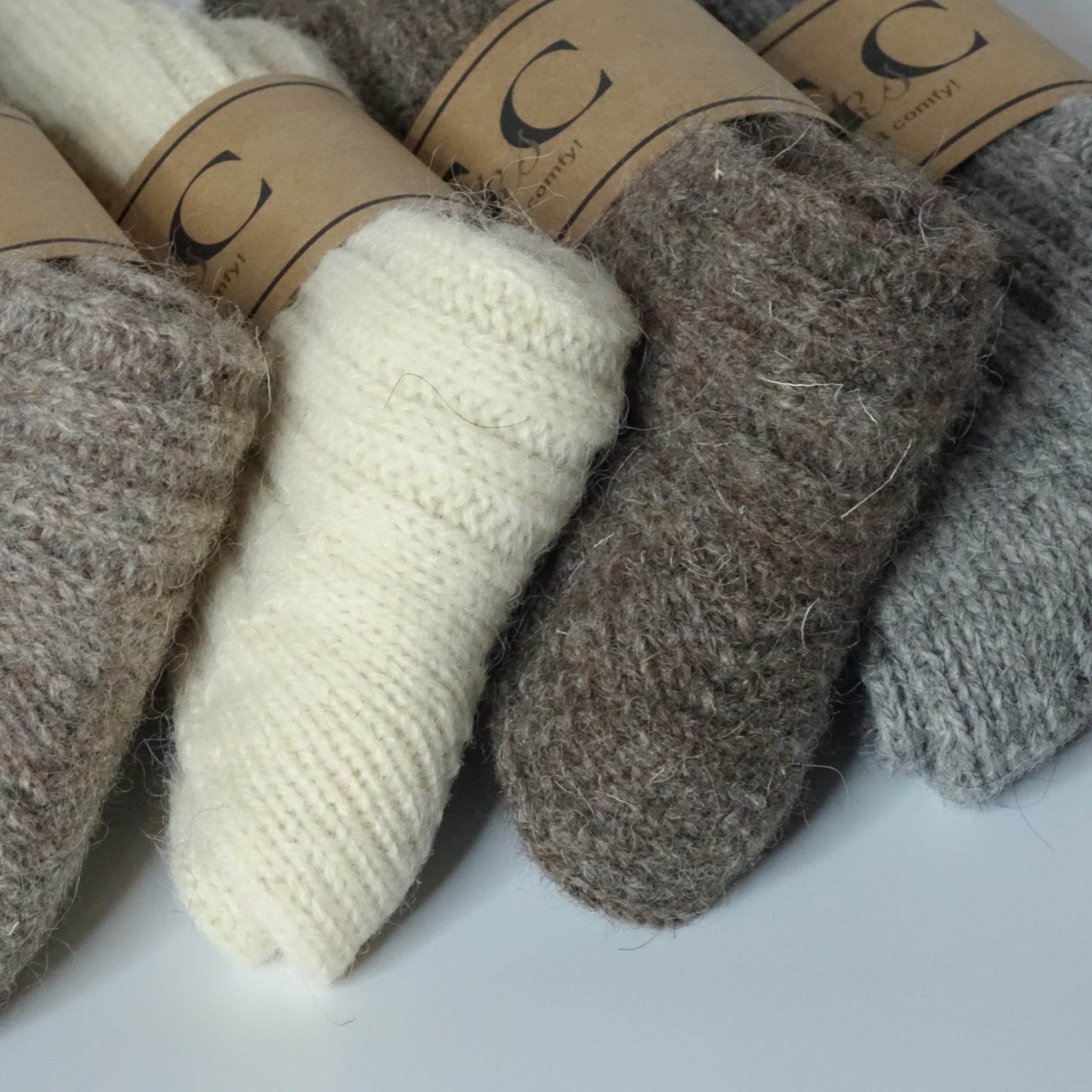 Alpaca Natural Wool Socks Off White woolen socks