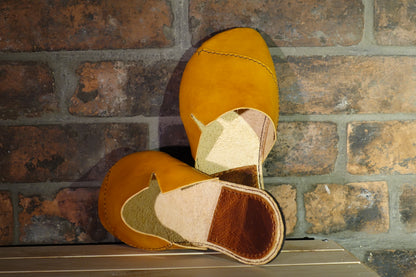 Leather Slippers - Top Quality Leather - Handmade -Rubber Soles By The Mountain