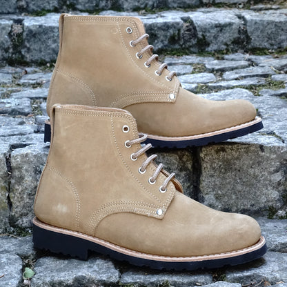 Betta Suede Lace-Up Boots - Beige By The Mountain