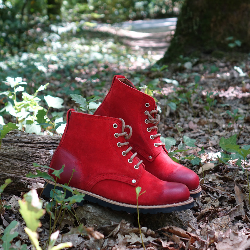Marão Suede Lace-Up Boots - Red By The Mountain