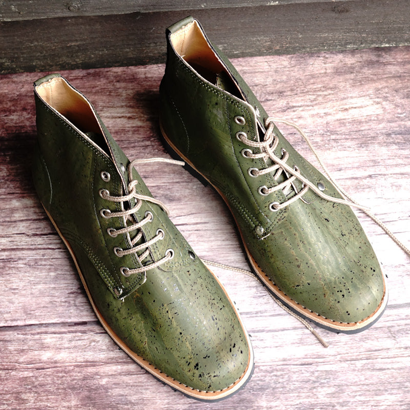 Everest Cork Lace-up Boots - Jungle Green By The Mountain