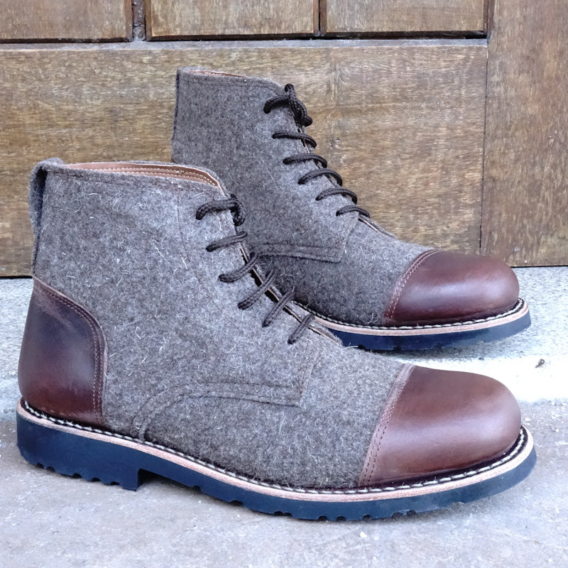 Kamet Burel & Leather Lace-up Boots By The Mountain