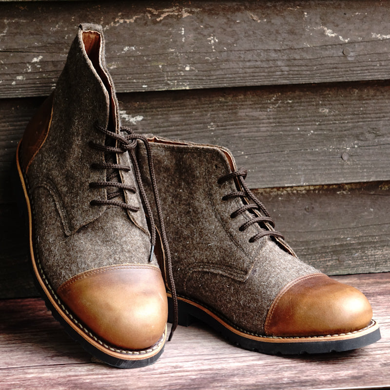 Cho Oyu Burel & Leather Lace-up Boots By The Mountain