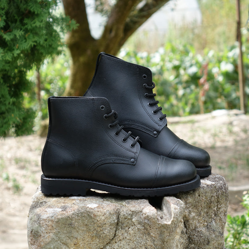 Estrela Leather Lace-Up Boots - Black By The Mountain