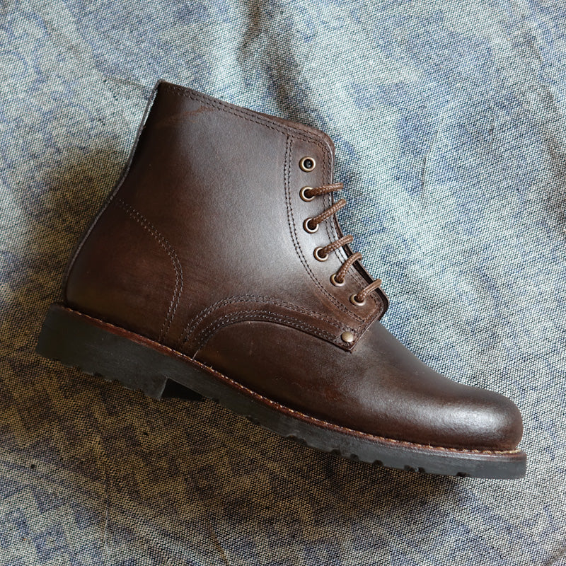 Estrela Leather Lace-Up Boots- Dark Brown By The Mountain