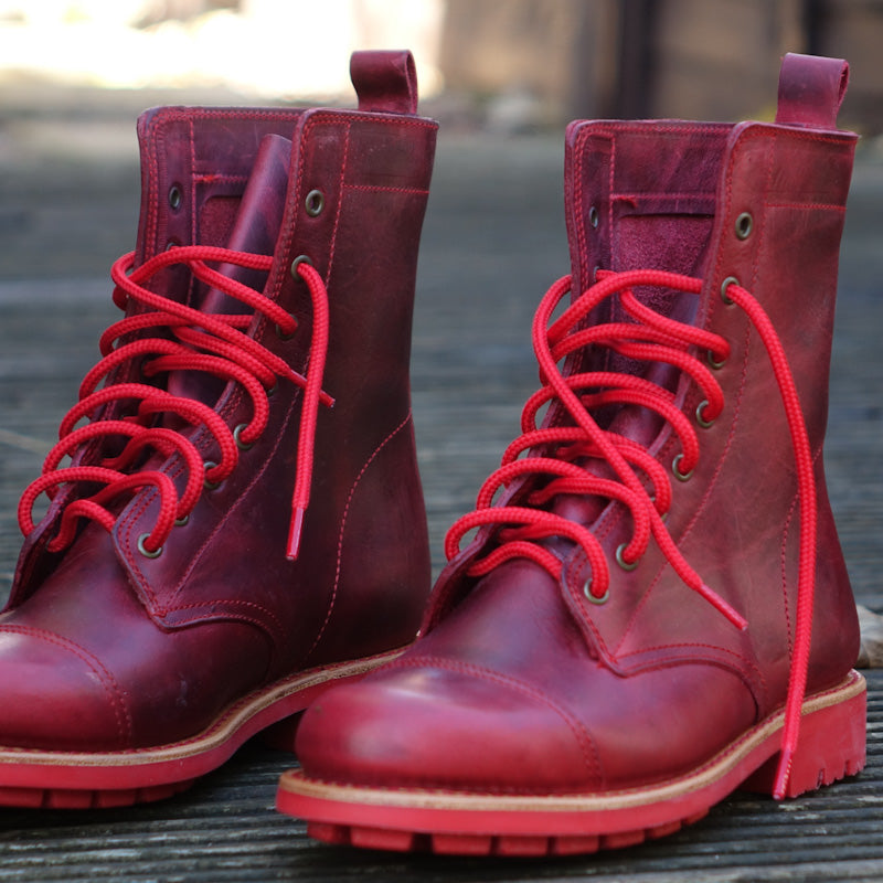 Vesuvius Ranger Leather Boots - Red By The Mountain